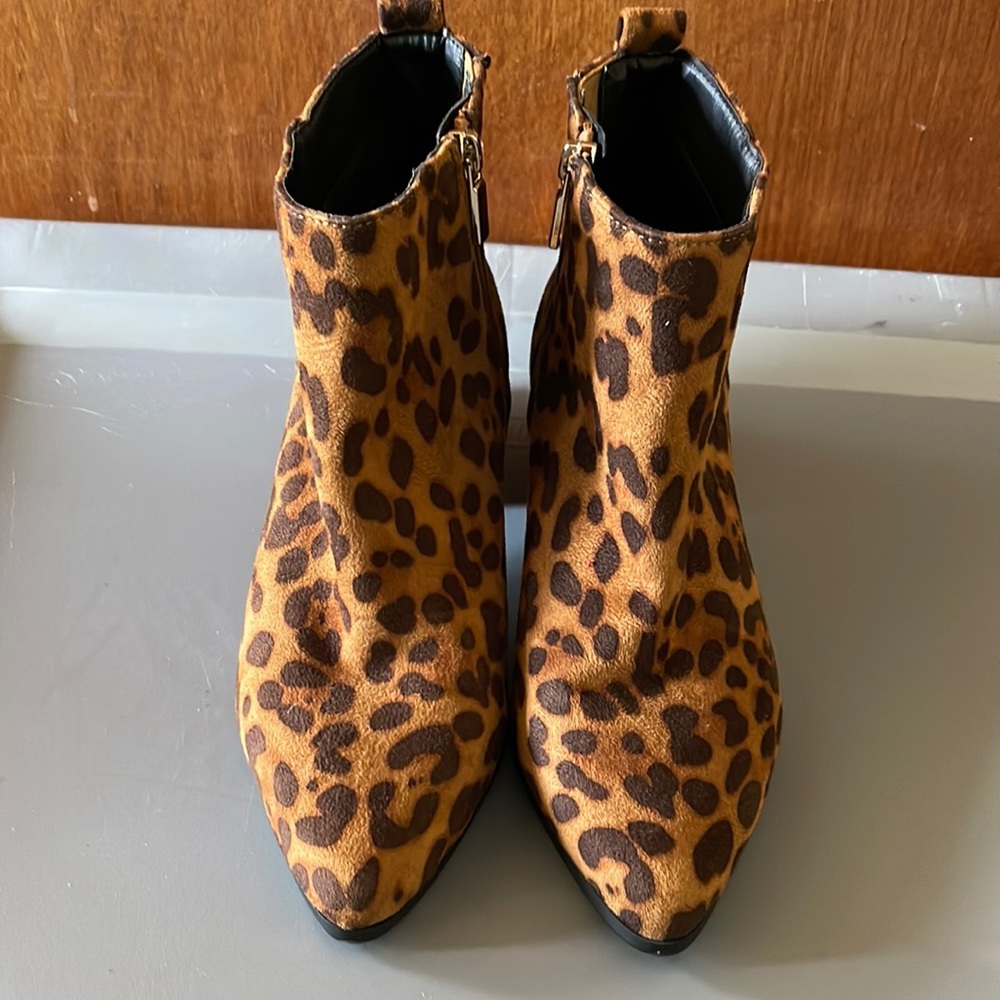 Leopard Print Heeled Booties
